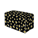 Black Plumeria Flower Pattern Print Leather Tissue Box Cover