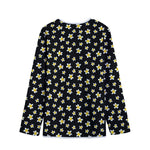 Black Plumeria Flower Pattern Print Long Sleeve Short Coat