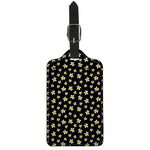 Black Plumeria Flower Pattern Print Luggage Tag