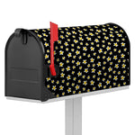 Black Plumeria Flower Pattern Print Mailbox Cover
