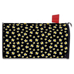 Black Plumeria Flower Pattern Print Mailbox Cover