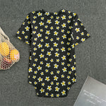 Black Plumeria Flower Pattern Print Men's Bodysuit