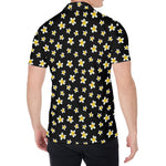 Black Plumeria Flower Pattern Print Men's Shirt