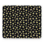 Black Plumeria Flower Pattern Print Mouse Pad
