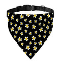 Black Plumeria Flower Pattern Print Over The Collar Dog Bandana