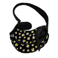 Black Plumeria Flower Pattern Print Pet Sling Carrier