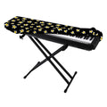Black Plumeria Flower Pattern Print Piano Keyboard Cover