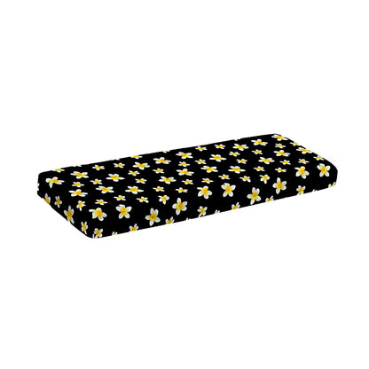 Black Plumeria Flower Pattern Print Piano Keyboard Cover