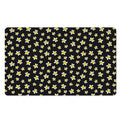 Black Plumeria Flower Pattern Print Polyester Doormat