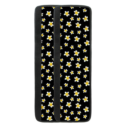 Black Plumeria Flower Pattern Print Refrigerator Handle Covers