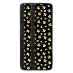 Black Plumeria Flower Pattern Print Refrigerator Handle Covers