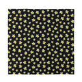 Black Plumeria Flower Pattern Print Silk Bandana
