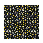 Black Plumeria Flower Pattern Print Silk Bandana