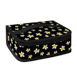 Black Plumeria Flower Pattern Print Small Lunch Bag