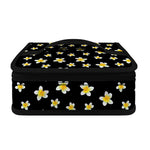 Black Plumeria Flower Pattern Print Small Lunch Bag