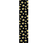 Black Plumeria Flower Pattern Print Table Runner