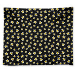 Black Plumeria Flower Pattern Print Tapestry