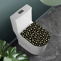 Black Plumeria Flower Pattern Print Toilet Lid Cover