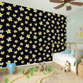 Black Plumeria Flower Pattern Print Wall Sticker