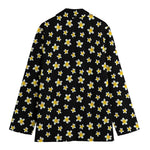 Black Plumeria Flower Pattern Print Women's Blazer