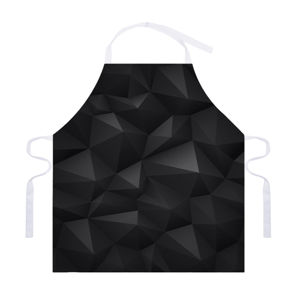 Black Polygonal Geometric Print Adjustable Apron