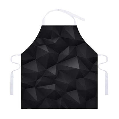 Black Polygonal Geometric Print Adjustable Apron