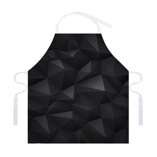 Black Polygonal Geometric Print Adjustable Apron
