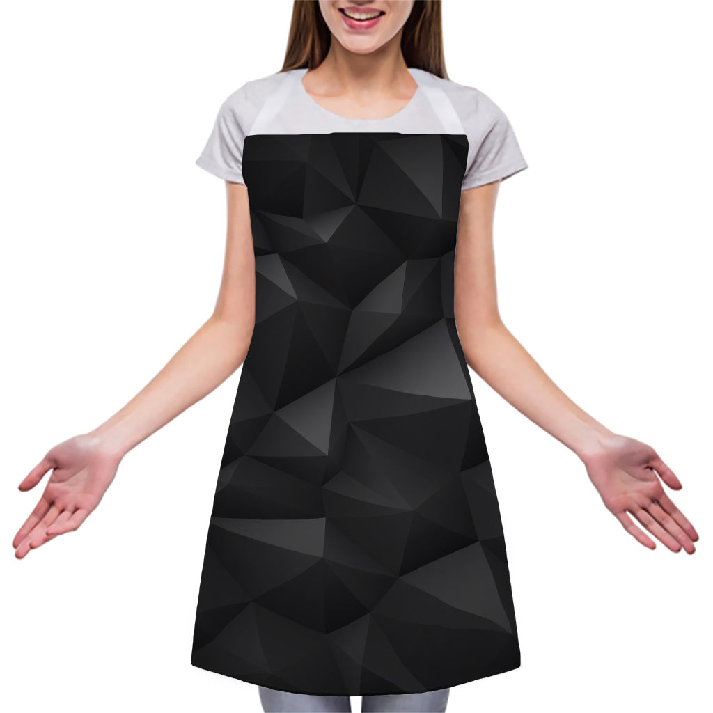 Black Polygonal Geometric Print Adjustable Apron