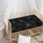 Black Polygonal Geometric Print Baby Crib Sheet