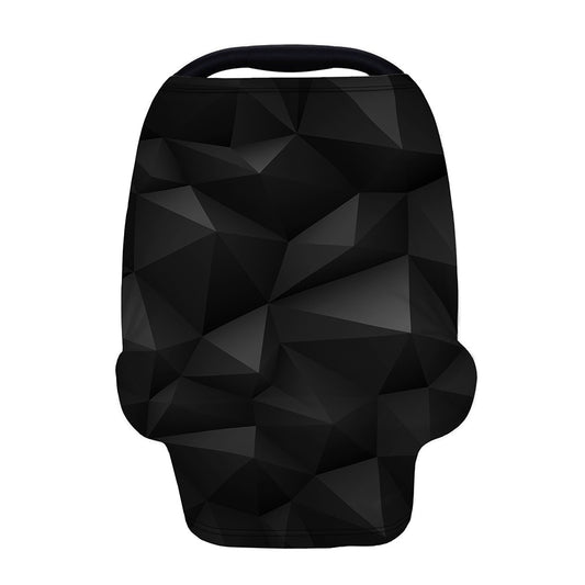 Black Polygonal Geometric Print Baby Seat Cover