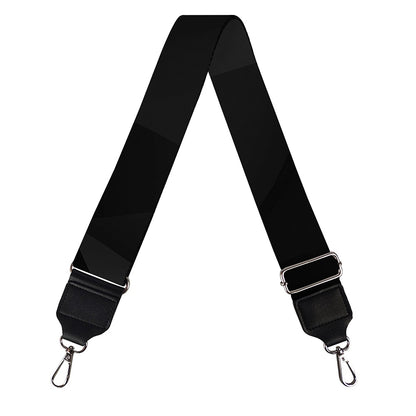 Black Polygonal Geometric Print Bag Strap