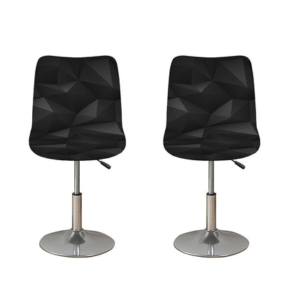 Black Polygonal Geometric Print Bar Stool Covers