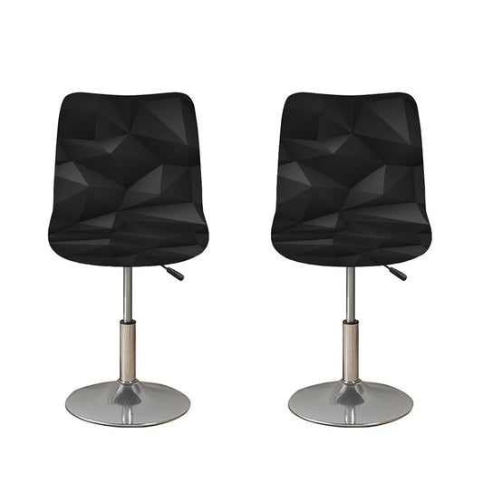 Black Polygonal Geometric Print Bar Stool Covers