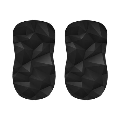 Black Polygonal Geometric Print Bar Stool Covers