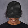 Black Polygonal Geometric Print Baseball Cap