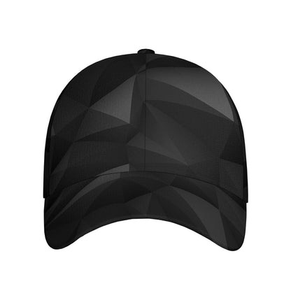 Black Polygonal Geometric Print Baseball Cap
