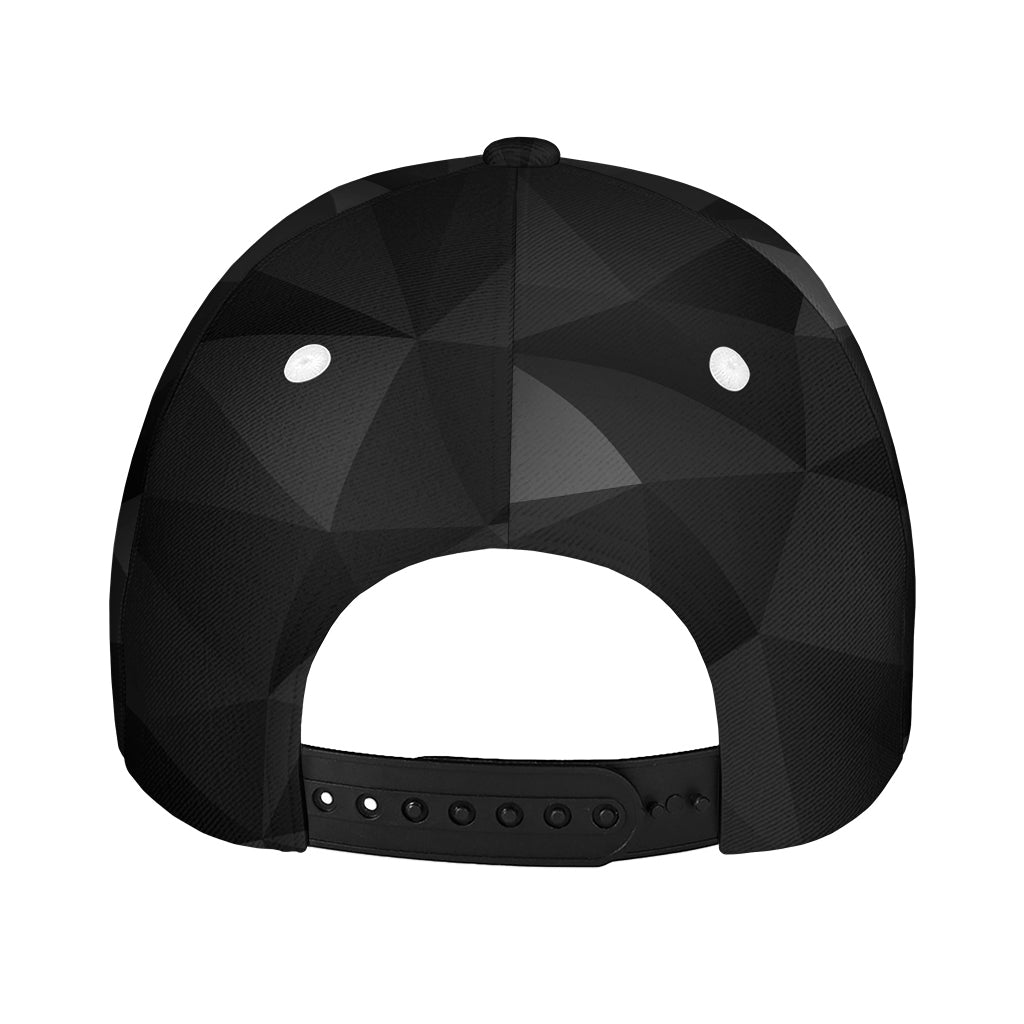 Black Polygonal Geometric Print Baseball Cap