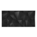 Black Polygonal Geometric Print Beach Towel