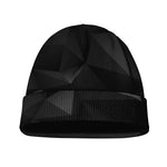 Black Polygonal Geometric Print Beanie