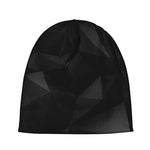 Black Polygonal Geometric Print Beanie