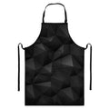 Black Polygonal Geometric Print Bib Apron With Pocket