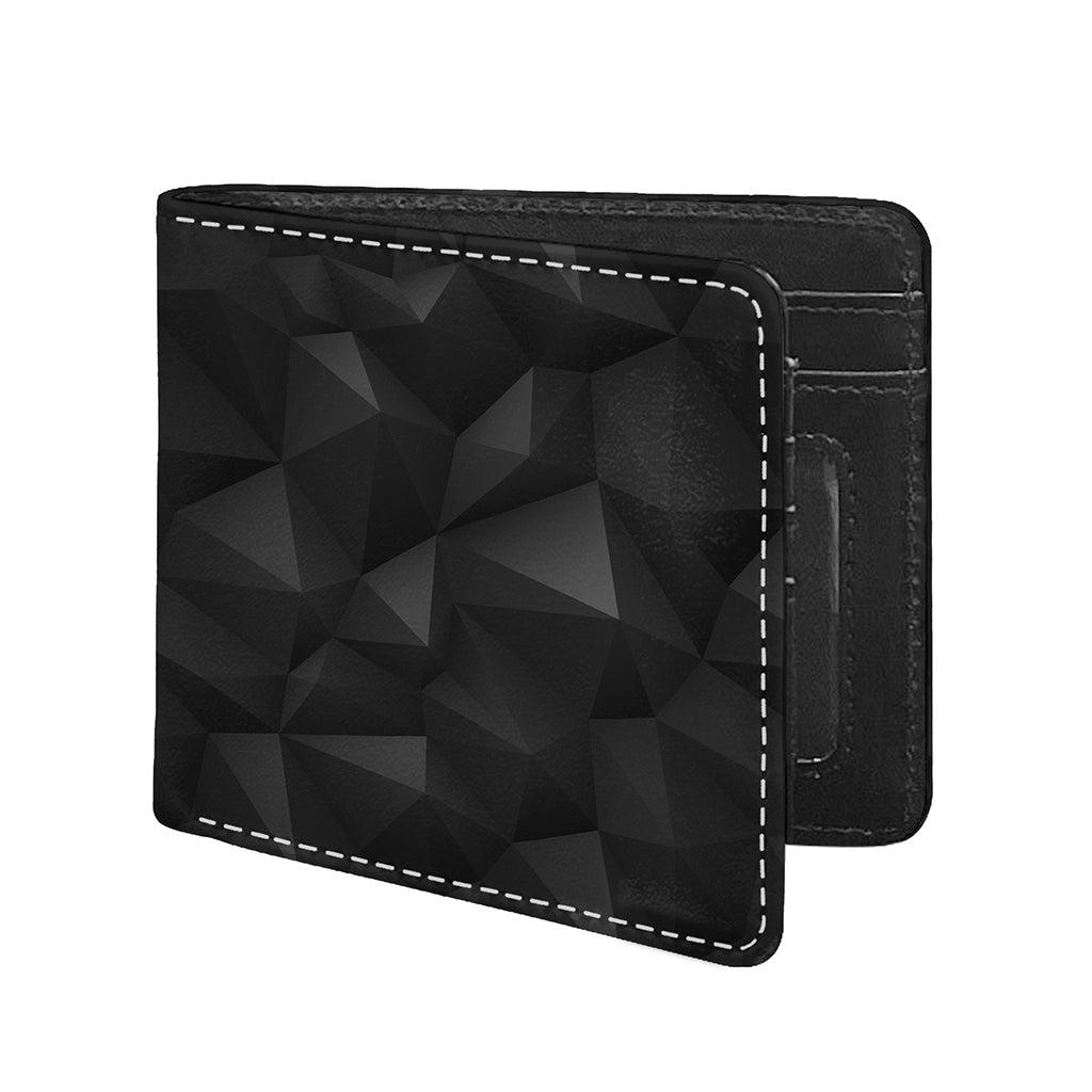 Black Polygonal Geometric Print Bifold Wallet