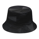 Black Polygonal Geometric Print Bucket Hat
