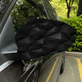 Black Polygonal Geometric Print Car Side Mirror Covers