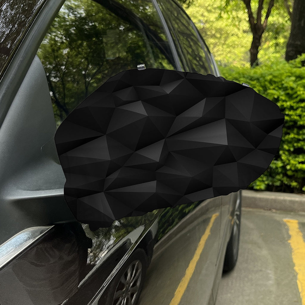 Black Polygonal Geometric Print Car Side Mirror Covers
