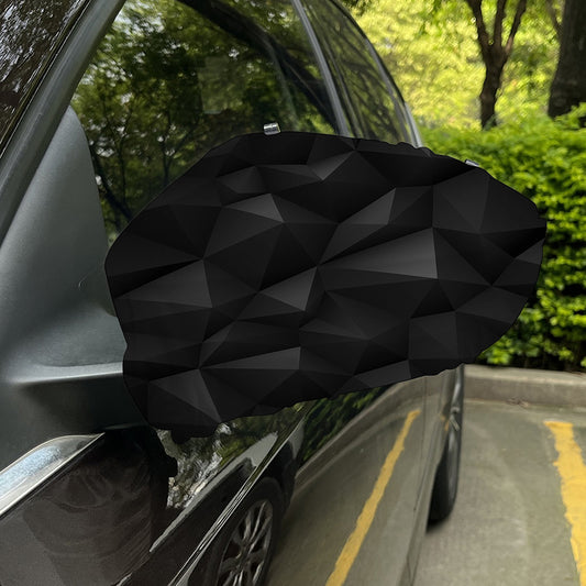 Black Polygonal Geometric Print Car Side Mirror Covers