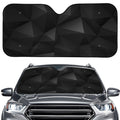 Black Polygonal Geometric Print Car Windshield Sun Shade