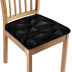 Black Polygonal Geometric Print Chair Cushion Cover