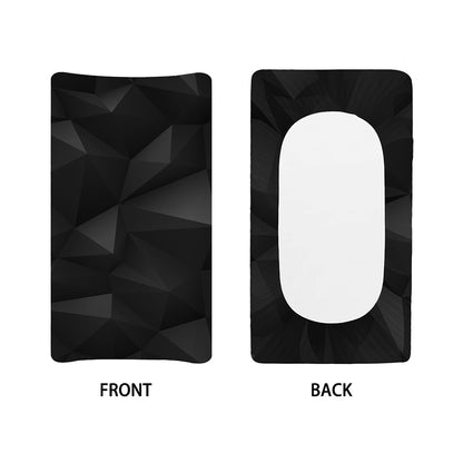 Black Polygonal Geometric Print Changing Pad Cover