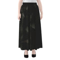 Black Polygonal Geometric Print Chiffon Maxi Skirt
